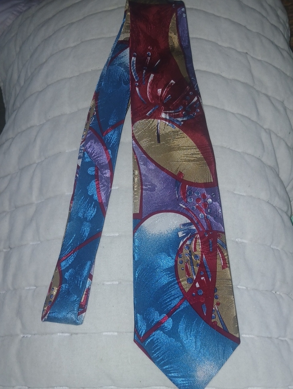 70s Vintage Essex Row Abstract Fireworks Tie
